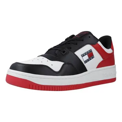 Tommy Jeans BASKET LEATHER Divat edzőcipők Fekete