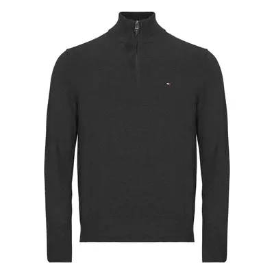 Tommy Hilfiger PIMA ORG CTN CASHMERE ZIP MOCK Pulóverek Szürke