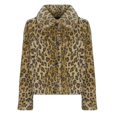 Guess CECILE PRINT LEOPARD FAUX FUR Kabátok Barna