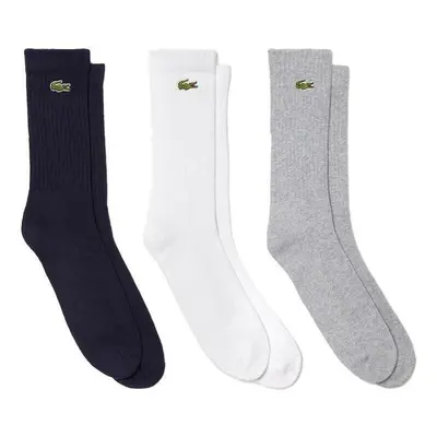 Lacoste Sport 3 Pack High Cut Socks Grey/White/Navy Zoknik Sokszínű