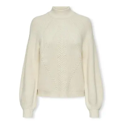 Only Katia Life High Neck Knit - Whitecap Gray Pulóverek Fehér