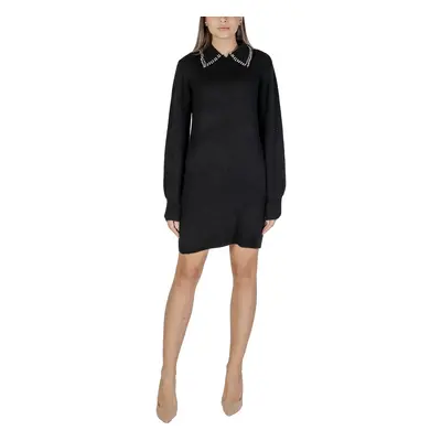 Jacqueline De Yong JDYAUBRAY LIFE L/S PEARL DRESS KNT 15313594 Rövid ruhák Fekete