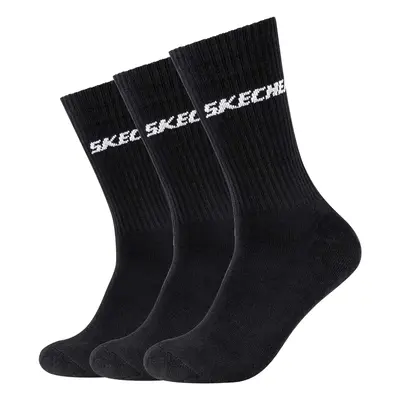 Skechers 3pk Tennis Cushioned Long Socks Sport zoknik Fekete