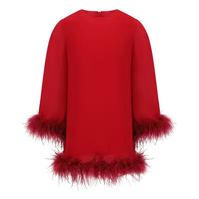 Balou OSTRICH FEATHER TRIMMED DRESS Ruhák Piros