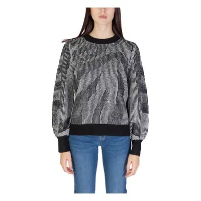 Vila VIPINNA L/S O-NECK JACQUARD 14102210 Pulóverek Fekete