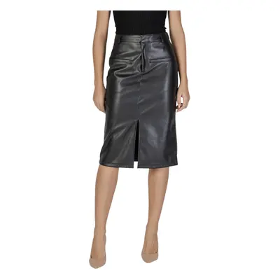 Vila VISAVIN MIDI SKIRT 14107606 Szoknyák Fekete