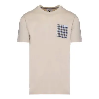 Aquascutum ACTIVE CLUB CHECK POCKET T-SHIRT AA_B004_TS003 Hosszú ujjú galléros pólók Bézs