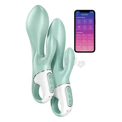 Satisfyer Air Pump Bunny 5+ okos pumpálható vibrátor menta színű