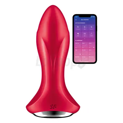 Satisfyer Rotator Plug 1 - akkus, gyöngyös anál vibrátor (piros)