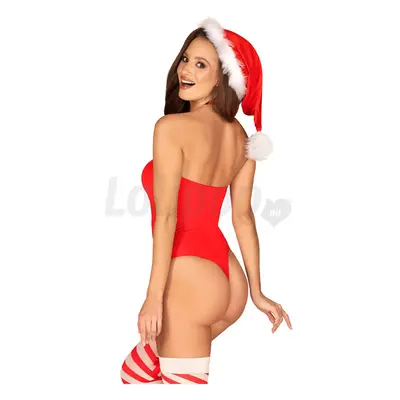 Obsessive Kissmas - nyakpántos body szett (piros)