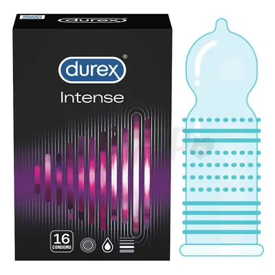 Durex Intense Orgasmic - bordázott és pontozott óvszer (16db)