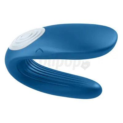 Satisfyer PARTNER Whale - két-motoros vízálló, akkus párvibrátor (kék)