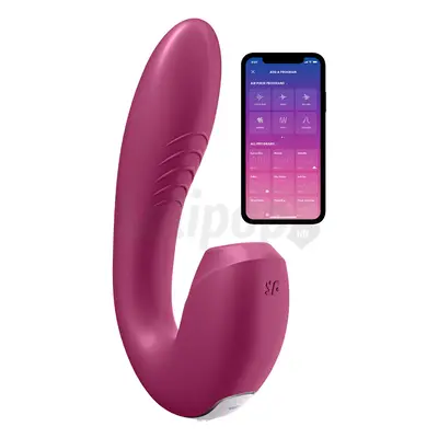 Satisfyer Sunray - akkus, léghullámos 2in1 vibrátor (piros)