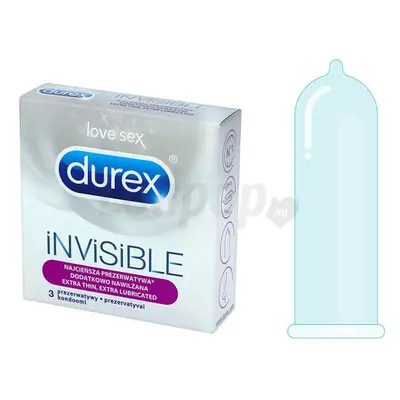 Durex Invisible Extra Thin - extra síkos óvszer (3db)