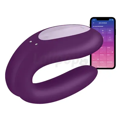 Satisfyer Double Joy - okos, akkus, vízálló párvibrátor (lila)