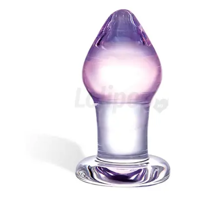 GLAS Amethyst Rain - üveg anál dildó (áttetsző lila)