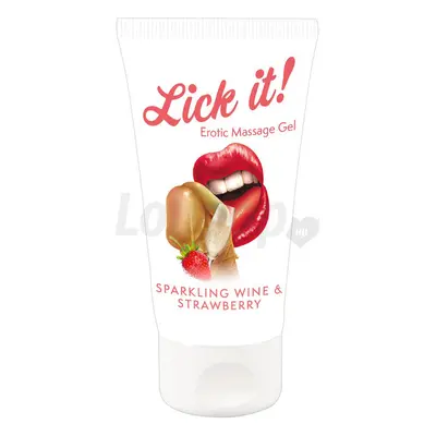 Lick it! - 2in1 ehető síkosító - pezsgő-eper (50ml)