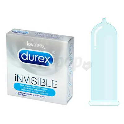 Durex Invisible Extra Thin - extra szenzitív óvszer (3db)