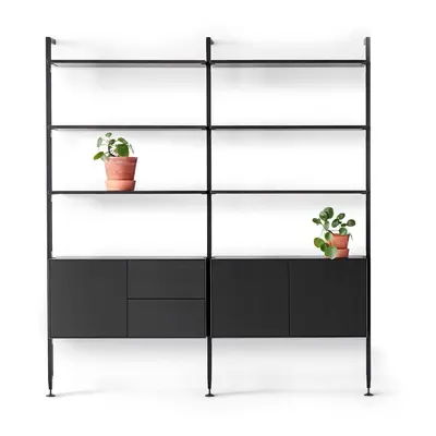 Fekete könyvespolc tölgyfa dekorral 98x210 cm Edge by Hammel – Hammel Furniture