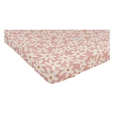 Gumis pamut gyerek lepedő babaágyhoz 80x160 cm Blush Daisies – Malomi Kids