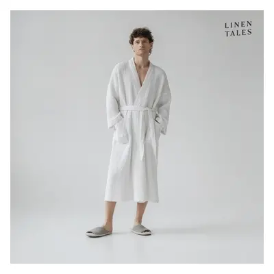 Fehér fürdőköpeny L/XL Honeycomb – Linen Tales