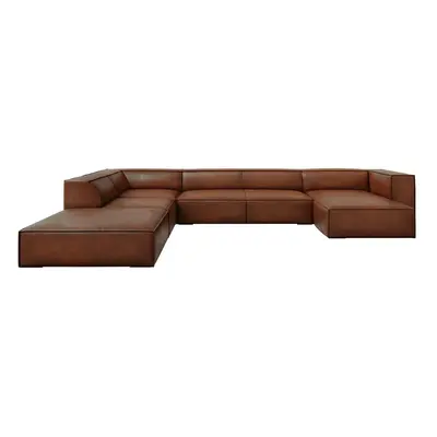 Konyakbarna bőr sarokkanapé (bal oldali) Madame – Windsor & Co Sofas