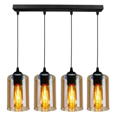 Fekete függőlámpa üveg búrával 10x65 cm Bistro – Candellux Lighting