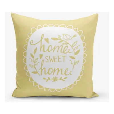 Home Sweet Home sárga párnahuzat, 45 x 45 cm - Minimalist Cushion Covers