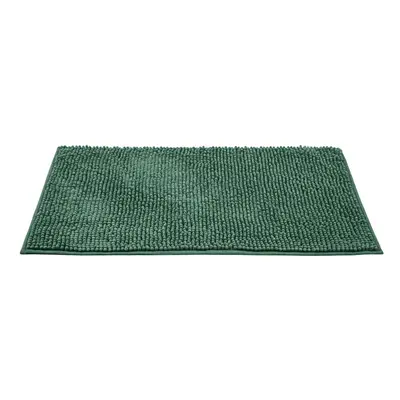 Sötétzöld textil fürdőszobai kilépő 50x80 cm Chenille – Allstar