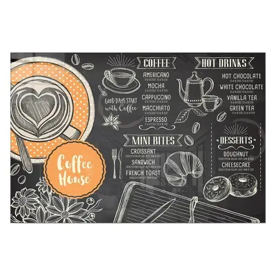 Üveg kép 100x70 cm Coffee House – Wallity