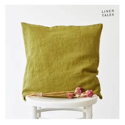 Len párnahuzat 45x45 cm Moss Green – Linen Tales