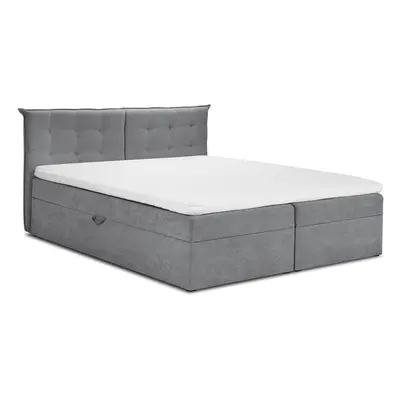 Szürke boxspring ágy tárolóhellyel 200x200 cm Echaveria – Mazzini Beds