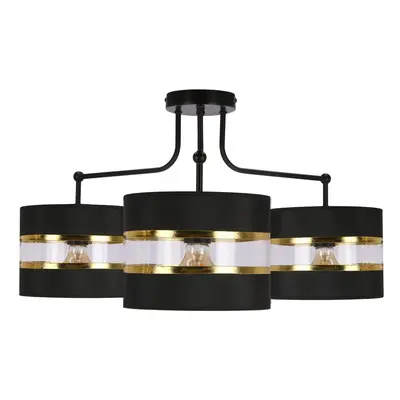 Fekete mennyezeti lámpa textil búrával ø 20 cm Andy – Candellux Lighting