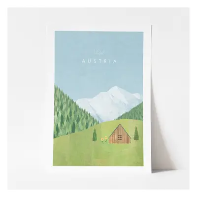 Poszter Austria, 50x70 cm - Travelposter