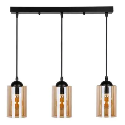 Fekete függőlámpa üveg búrával 10x55 cm Bistro – Candellux Lighting