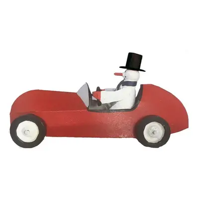 Karácsonyi figura Snowman in Sportscar - G-Bork