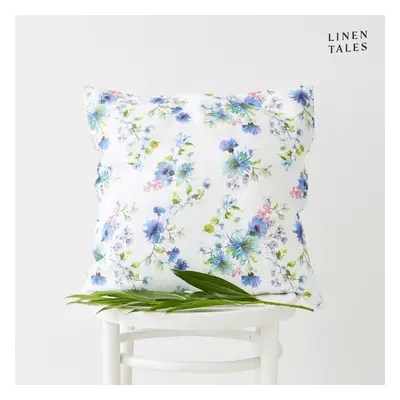 Len párnahuzat 45x45 cm White Flowers – Linen Tales