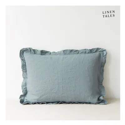 Len párnahuzat 40x40 cm Blue Fog – Linen Tales