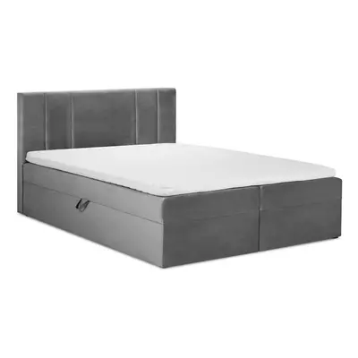 Szürke boxspring ágy tárolóhellyel 160x200 cm Afra – Mazzini Beds