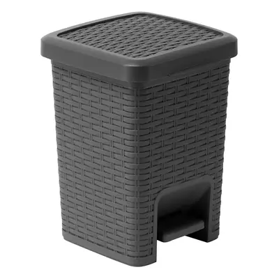 Rattan Pedal Bin Charcoal szürke fürdőszobai pedálos szemetes, 5 l - Addis