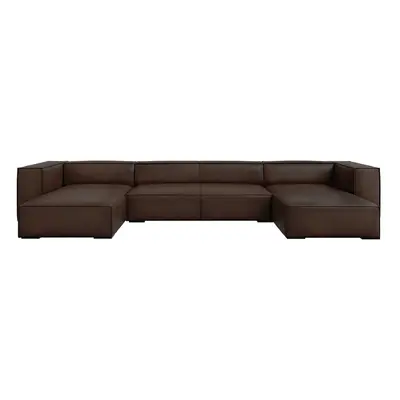 Sötétbarna bőr sarokkanapé ("U" alakú) Madame – Windsor & Co Sofas