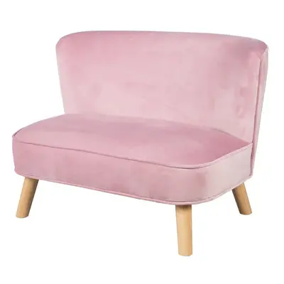 Világos rózsaszín bársony gyerek kanapé 70 cm Lil Sofa – Roba