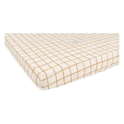 Gumis pamut gyerek lepedő babaágyhoz 80x160 cm Camel Check – Malomi Kids