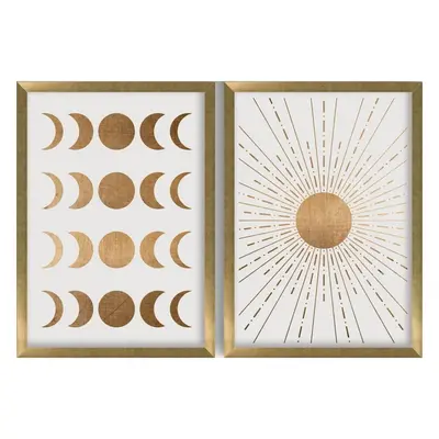 Keretezett poszter szett 2 db-os 38x53 cm Moon & Sun – Wallity