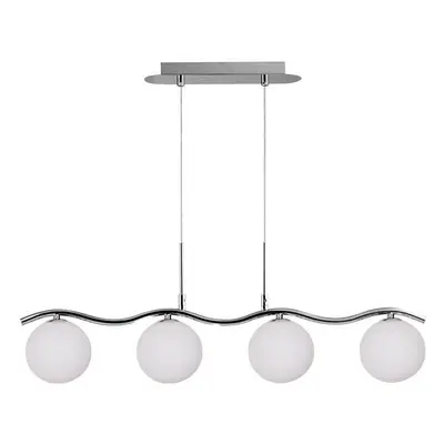 Ezüstszínű függőlámpa üveg búrával 12x79 cm Ramon – Candellux Lighting