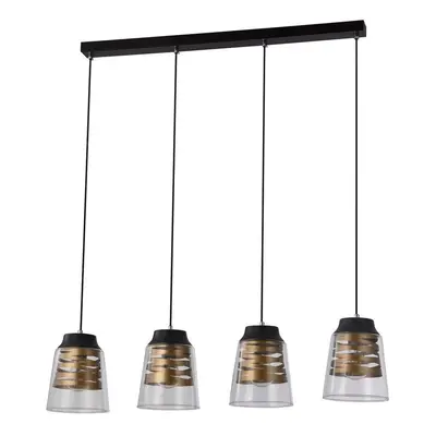 Fekete függőlámpa üveg búrával 15.5x84 cm Fresno – Candellux Lighting