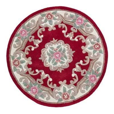 Aubusson piros gyapjú szőnyeg, ⌀ 120 cm - Flair Rugs