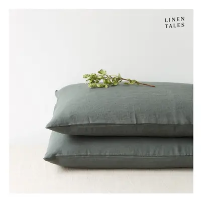 Len párnahuzat 40x40 cm Forest Green – Linen Tales