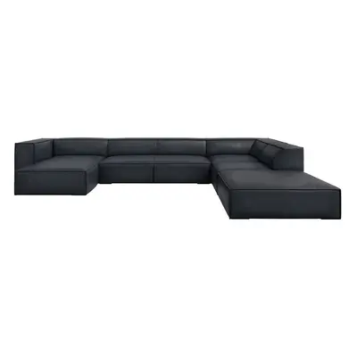 Sötétkék bőr sarokkanapé (jobb oldali) Madame – Windsor & Co Sofas