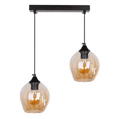 Fekete függőlámpa üveg búrával 14x48 cm Aspa – Candellux Lighting